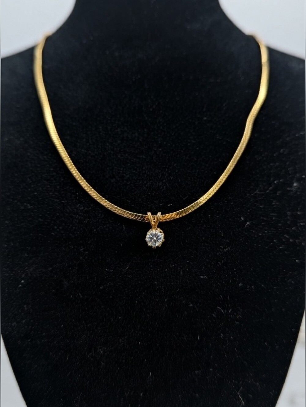 🔹(3for$20)🔹 Gold Plated Swarovski Crystal Solitaire Pendant Necklace
